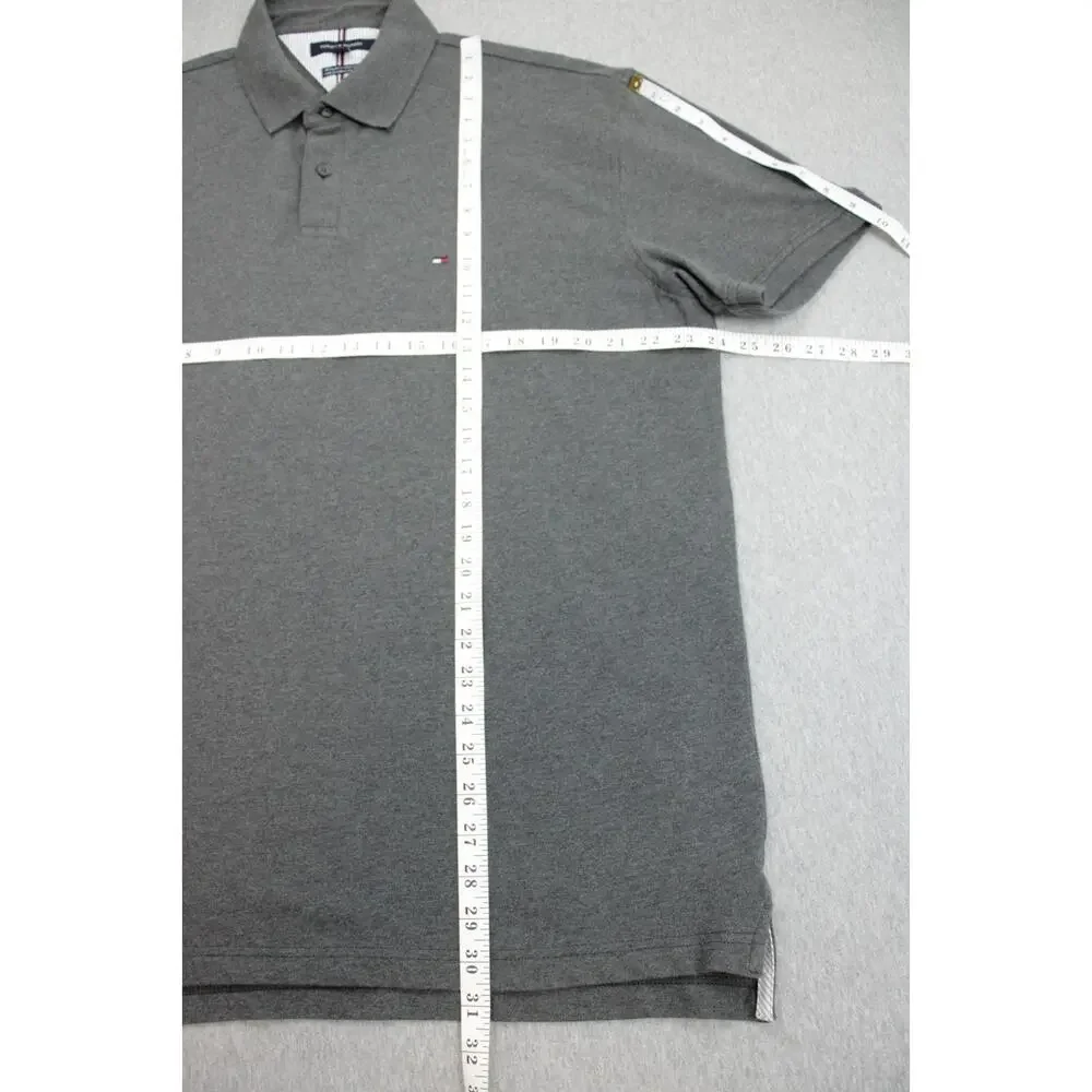 Tommy‎ Hilfiger Polo Mens XL Gray Regular Fit Stretch Cotton Blend